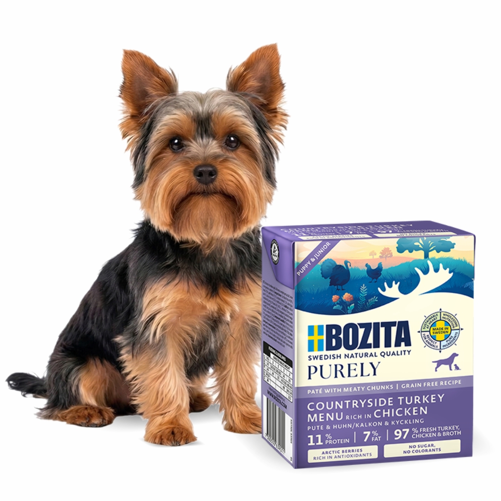 Bozita Purely Pate Duoprotein Puppy indyk z kurczakiem 370g karma mokra dla psa